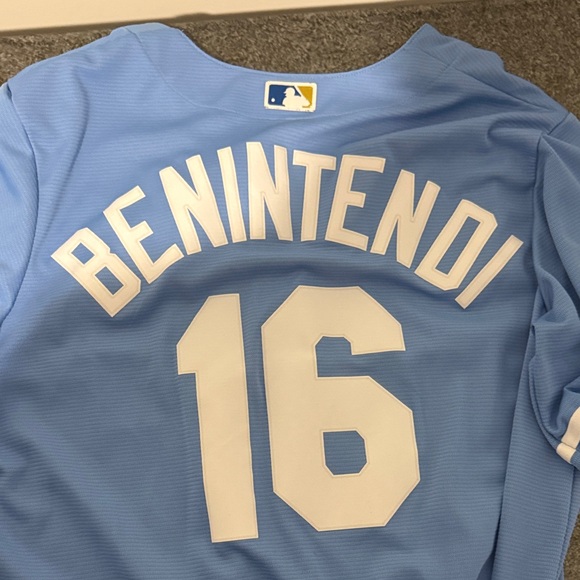 Nike Light Blue Royals Button-Up Jersey - Picture 3 of 3